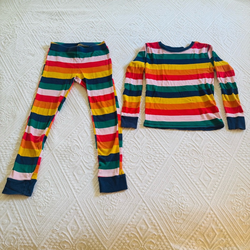 Old Navy Rainbow Striped Colorful Kids Pajamas, 100% cotton
